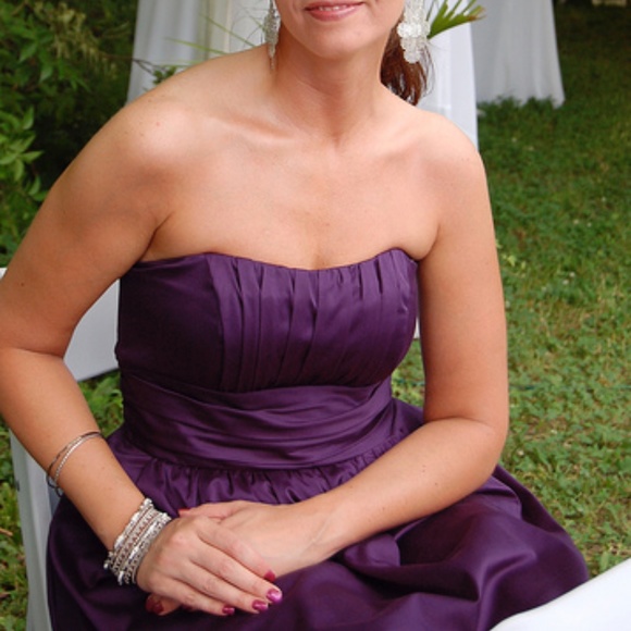 David's Bridal Strapless Ruched Dress - Picture 8 of 10